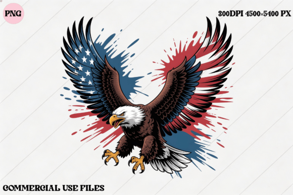 American Eagle USA Flag Wings Graphic: A Bold Design Asset