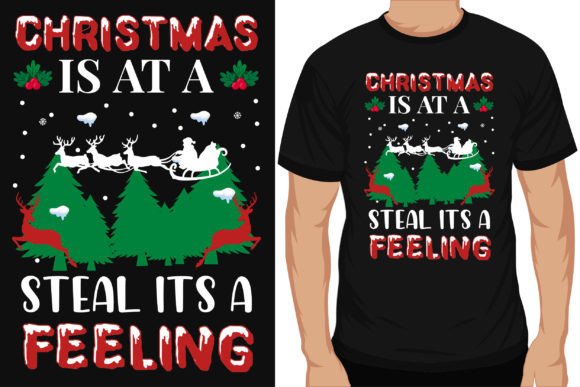 Christmas Graphic Typography Tshirt: A Festive Design Asset