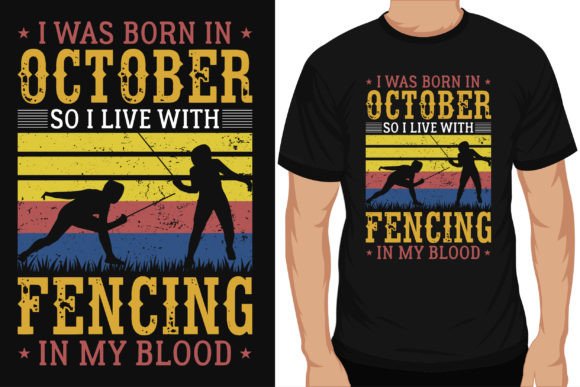 Fencing Graphic Vintages Tshirt Design: A Timeless Asset