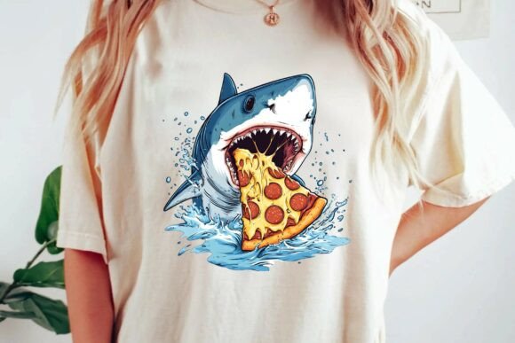 Hilarious Shark Eating Pepperoni Pizza PNG: A Designer's Secret Weapon for Fun Projects