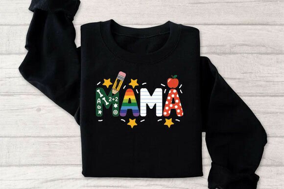 Mama PNG, Teaching Mom Graphic T-Shirt: A Design for the Classroom Hero