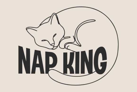 Nap King Sleeping Cat Graphic: Ultimate Lazy Day Vibes