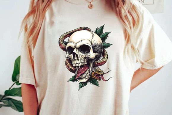 Timeless Edge: Using Vintage Skull & Snake Tattoo Art