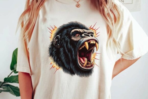Unleashing Primal Energy: The Roaring Gorilla Streetwear Graphic
