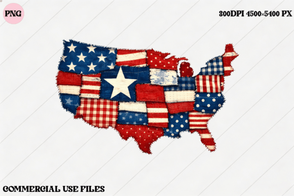 USA Flag Map Patchwork: A Graphic Design for Modern Projects